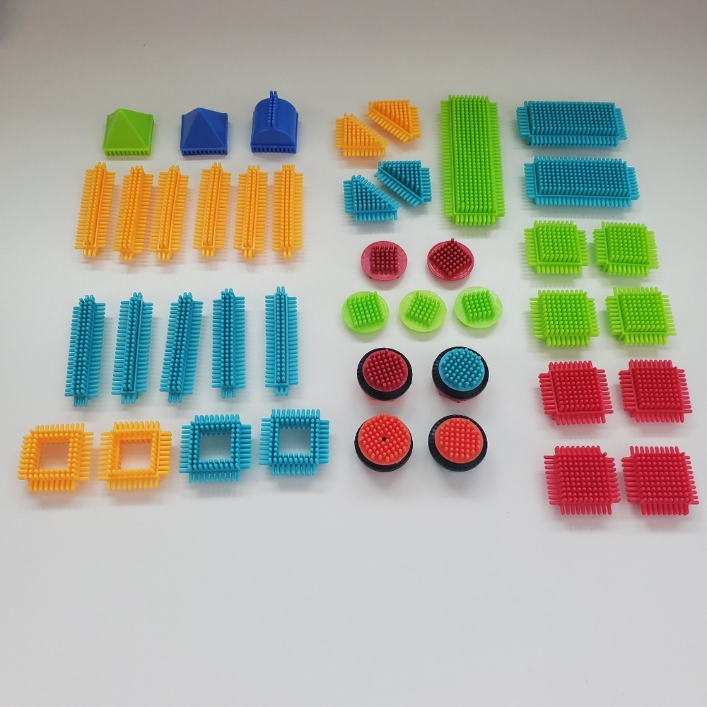 Bristle Blocks 42-Pc Set + Bonus Pop-It Fidget Toy | Toddler Sensory Fun